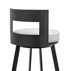 Sgabello da bar Armen Living 26 Flynn in metallo con similpelle, girevole, altezza bancone
