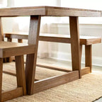Tavolo da pranzo Plank+Beam 72 per 6 persone, in legno massello, stile classico rustico