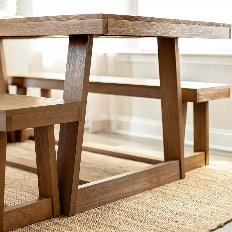 Tavolo da pranzo Plank+Beam 72 per 6 persone, in legno massello, stile classico rustico