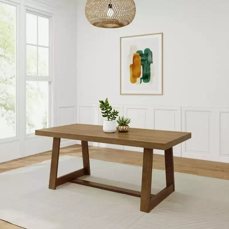 Tavolo da pranzo Plank+Beam 72 per 6 persone, in legno massello, stile classico rustico
