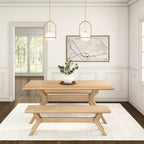 Panca da pranzo Verso Plank+Beam in legno massiccio, panca da ingresso da 60, panca minimalista per stanza