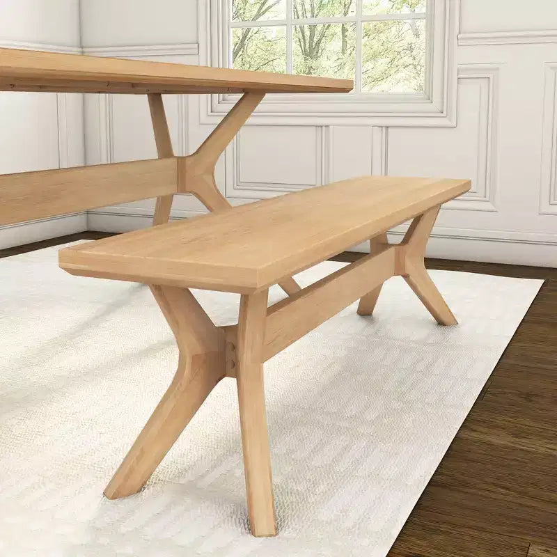 Panca da pranzo Verso Plank+Beam in legno massiccio, panca da ingresso da 60, panca minimalista per stanza