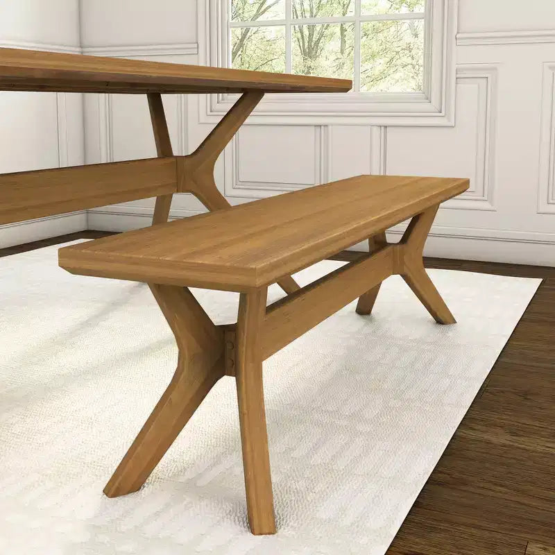 Panca da pranzo Verso Plank+Beam in legno massiccio, panca da ingresso da 60, panca minimalista per stanza