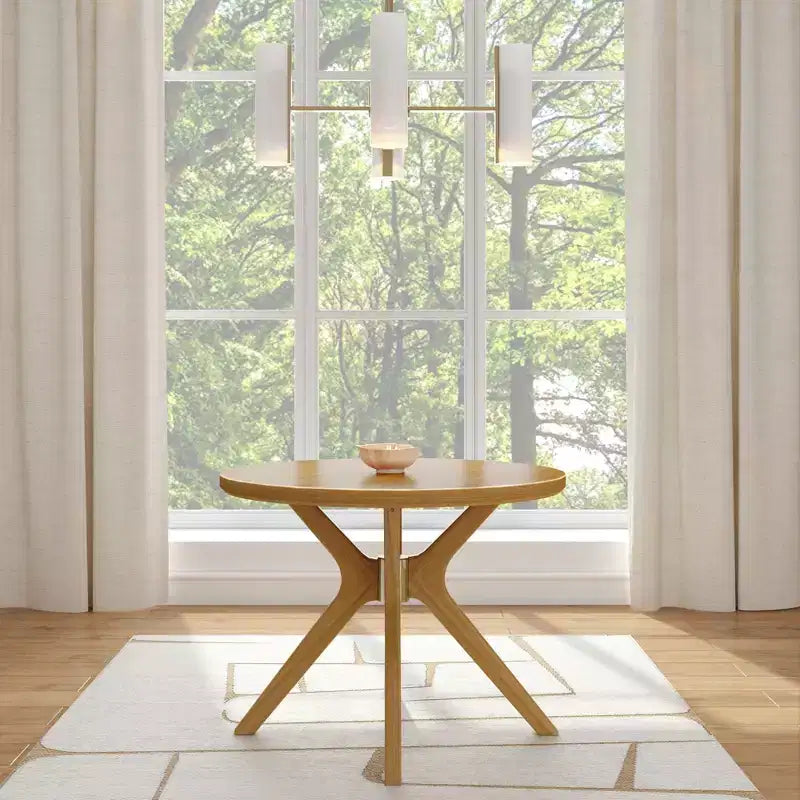Plank+Beam Verso Tavolo da Pranzo Rotondo, Tavolo da Cucina e Sala da Pranzo in Legno Massello da 38