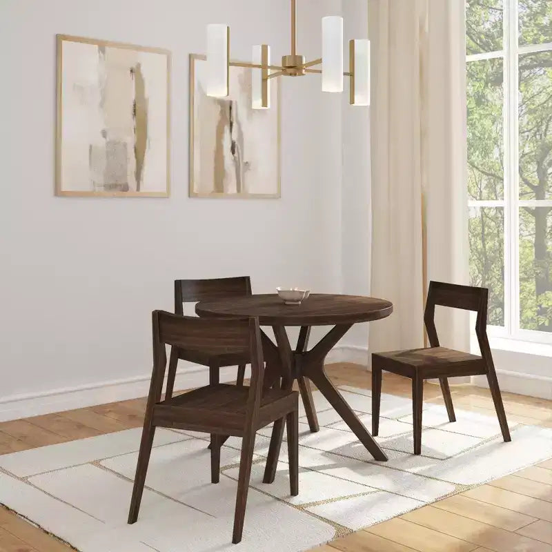 Plank+Beam Verso Tavolo da Pranzo Rotondo, Tavolo da Cucina e Sala da Pranzo in Legno Massello da 38