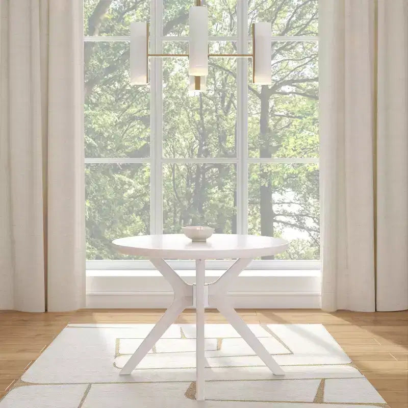Plank+Beam Verso Tavolo da Pranzo Rotondo, Tavolo da Cucina e Sala da Pranzo in Legno Massello da 38