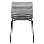 LeisureMod Astor Sedie da pranzo in plastica, set da 4, design a onde d'acqua con gambe in acciaio inossidabile nero, sedie moderne d'accento per cucina, sala da pranzo