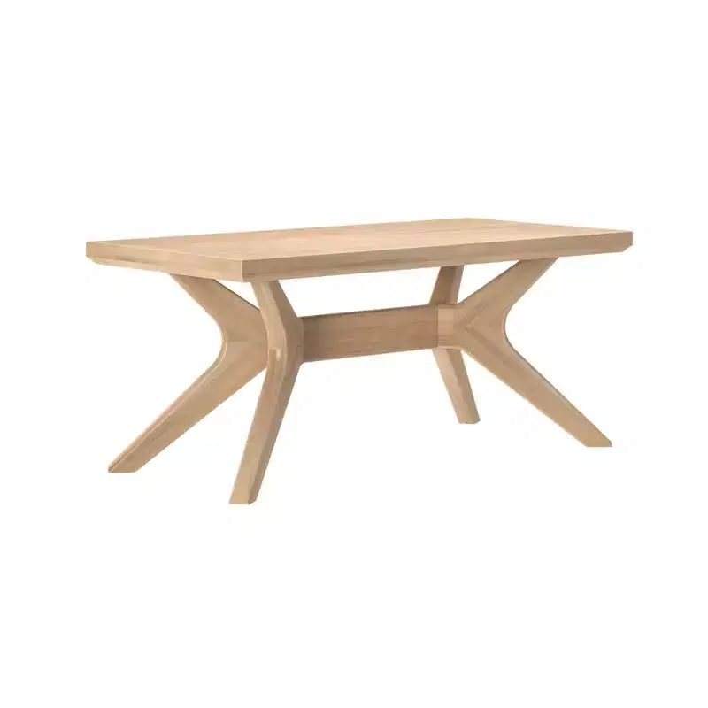 Tavolino rettangolare in legno massello Plank+Beam con gambe incrociate, 40 Tavolino da salotto