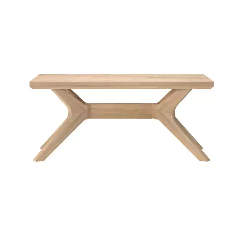 Tavolino rettangolare in legno massello Plank+Beam con gambe incrociate, 40 Tavolino da salotto