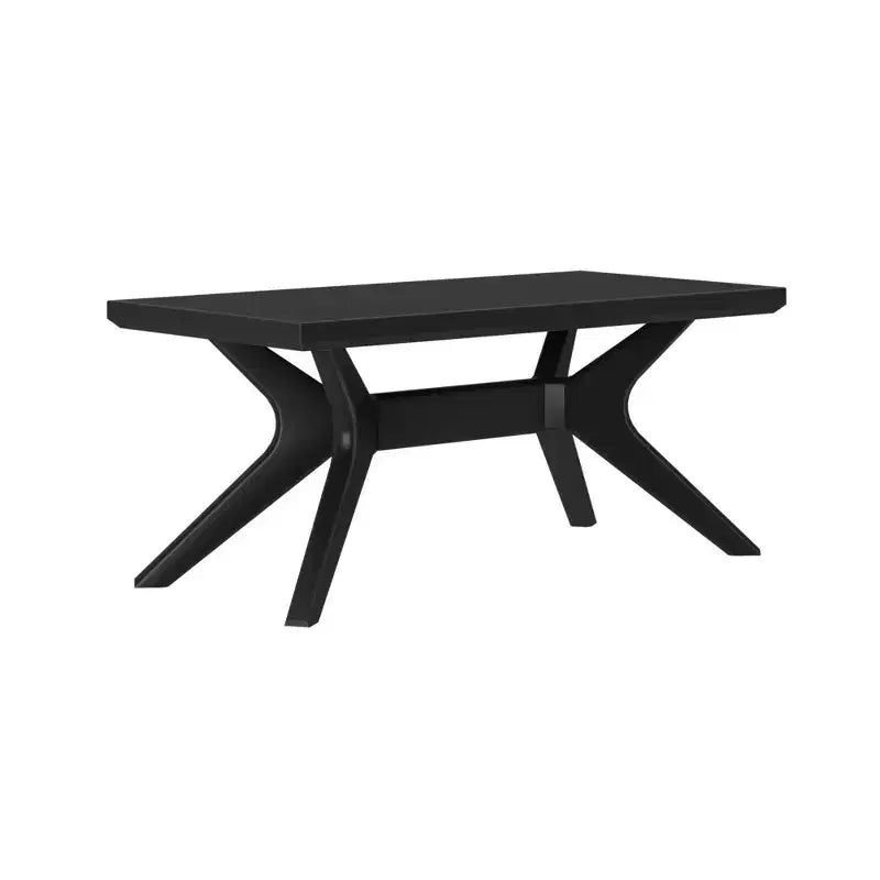 Tavolino rettangolare in legno massello Plank+Beam con gambe incrociate, 40 Tavolino da salotto