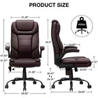 Poltrona da ufficio reclinabile in pelle Hoffree, sedia girevole ergonomica con supporto lombare gonfiabile e braccioli