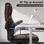 Poltrona da ufficio reclinabile in pelle Hoffree, sedia girevole ergonomica con supporto lombare gonfiabile e braccioli