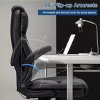 Poltrona da ufficio reclinabile in pelle Hoffree, sedia girevole ergonomica con supporto lombare gonfiabile e braccioli