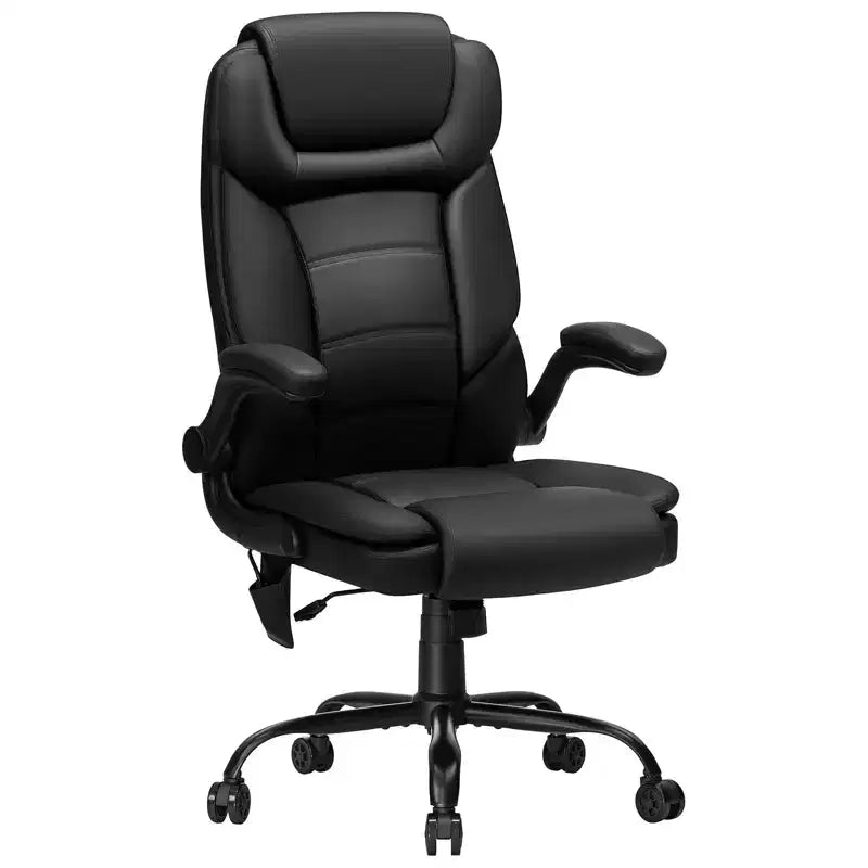 Poltrona da ufficio reclinabile in pelle Hoffree, sedia girevole ergonomica con supporto lombare gonfiabile e braccioli