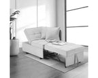 Erommy 3-in-1 Sleeper Sofa Chair Bed , 5-position Adjustable Backrest Pull Out Sofa Bed with Faux Linen Sofa Fabric