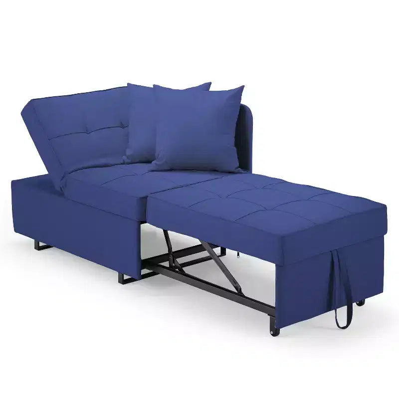Erommy Poltrona Letto 3 in 1, Divano Letto Estraibile con Schienale Regolabile in 5 Posizioni e Rivestimento in Finta Biancheria