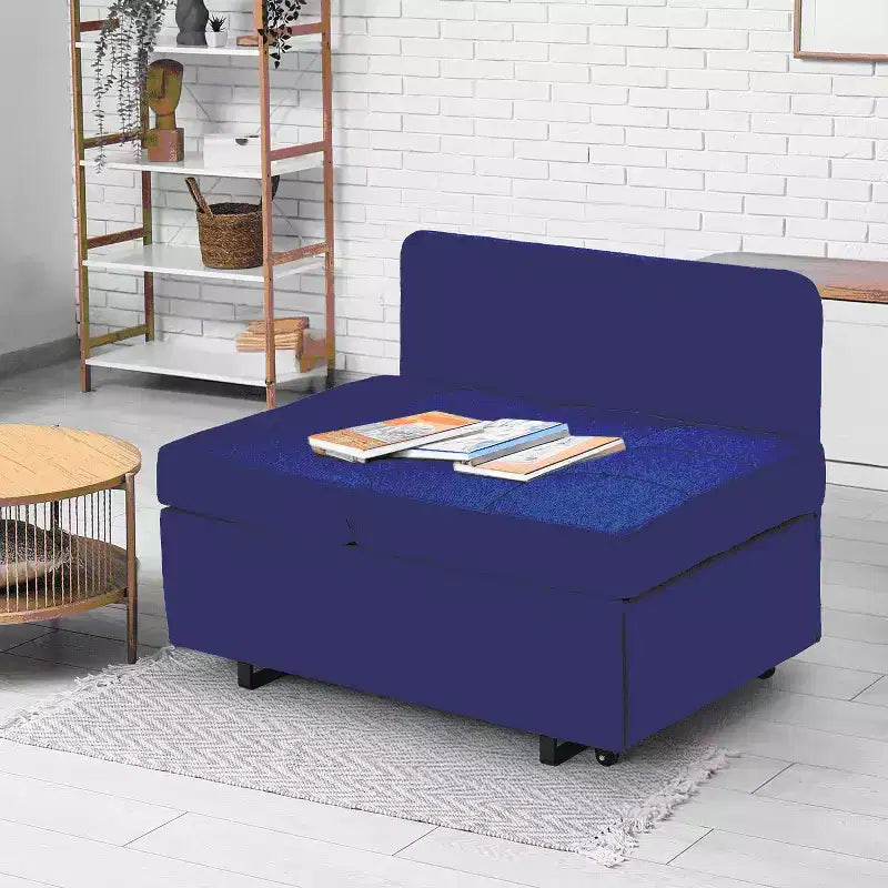 Erommy Poltrona Letto 3 in 1, Divano Letto Estraibile con Schienale Regolabile in 5 Posizioni e Rivestimento in Finta Biancheria