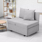 Erommy Poltrona Letto 3 in 1, Divano Letto Estraibile con Schienale Regolabile in 5 Posizioni e Rivestimento in Finta Biancheria