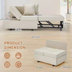 Erommy Poltrona Letto 3 in 1, Divano Letto Estraibile con Schienale Regolabile in 5 Posizioni e Rivestimento in Finta Biancheria
