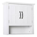 HOMCOM 3-Tier Medicine Cabinet, Bathroom Wall Cabinet with Adjustable Shelf and 2 Doors for Hallway, Living Room, White