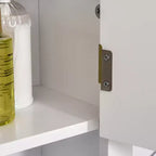 HOMCOM Armadietto da Bagno a 3 Ripiani, Mobiletto a Muro con Ripiano Regolabile e 2 Ante per Corridoio, Soggiorno, Bianco