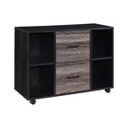 AndMakers Cassettiera per documenti a 3 cassetti larga 99 cm per ufficio domestico, cassettiera laterale mobile, supporto per stampante con ripiani a giorno