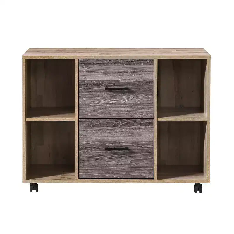 AndMakers Cassettiera per documenti a 3 cassetti larga 99 cm per ufficio domestico, cassettiera laterale mobile, supporto per stampante con ripiani a giorno