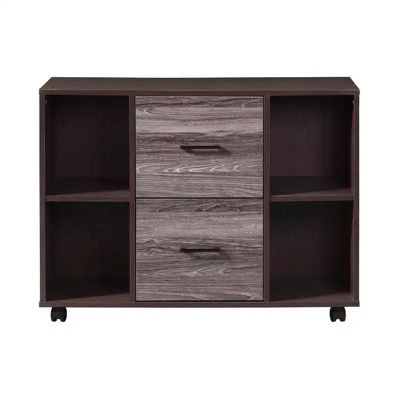 AndMakers Cassettiera per documenti a 3 cassetti larga 99 cm per ufficio domestico, cassettiera laterale mobile, supporto per stampante con ripiani a giorno