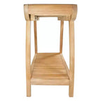 Nordic Teak 30 Panca curva da doccia e vasca da bagno con ripiano - Beige