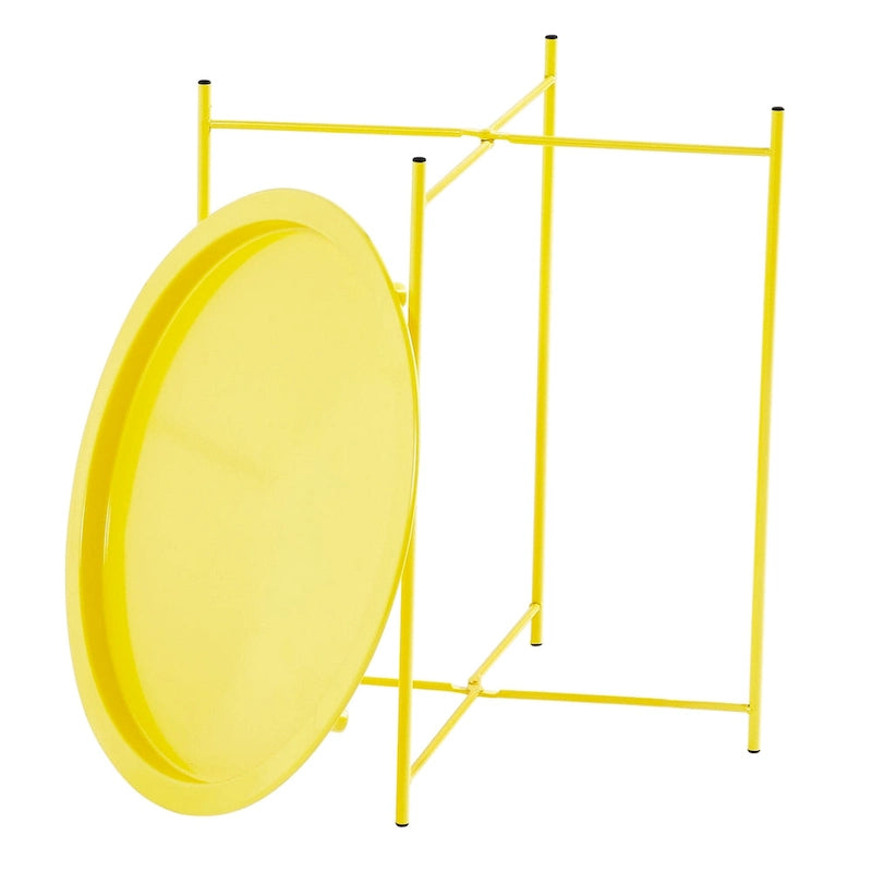 Tavolino rotondo pieghevole in metallo impermeabile da interno/esterno