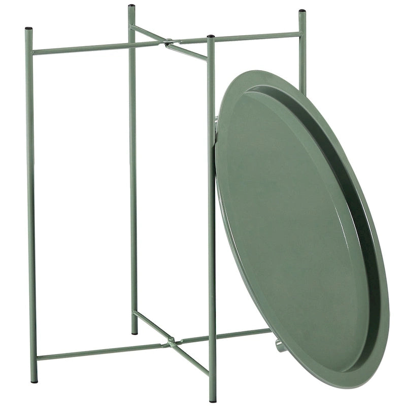 Tavolino rotondo pieghevole in metallo impermeabile da interno/esterno