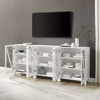 Crosley 90" Cassai Set di 3 Credenze-Dispense da Cucina Stile Fattoria Moderna, Ripiani Regolabili