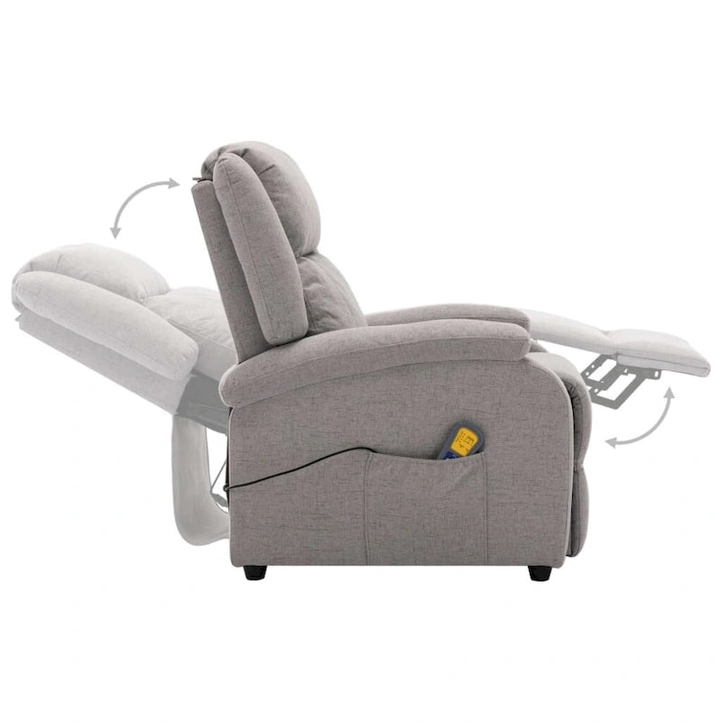 Poltrona Massaggiante in Tessuto Grigio Chiaro