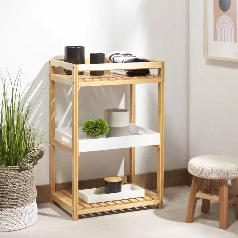 Akio Scaffale a 3 Ripiani - Interno - STG1915 - Bianco/Naturale - Safavieh
