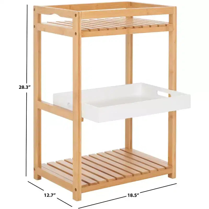 Akio Scaffale a 3 Ripiani - Interno - STG1915 - Bianco/Naturale - Safavieh