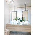 TEHOME Seren 20 in. W x 30 in. H Rectangular Metal Framed Ceiling Mounted Bathroom Vanity Mirror in Matt Black