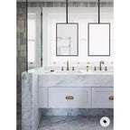 TEHOME Seren Specchio rettangolare da bagno da 20 pollici L x 30 pollici H con cornice in metallo, montaggio a soffitto, nero opaco