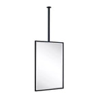TEHOME Seren Specchio rettangolare da bagno da 20 pollici L x 30 pollici H con cornice in metallo, montaggio a soffitto, nero opaco