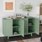 Credenza a Buffet, Mobile Contenitore Moderno da Cucina con 4 Ante e Ripiani Regolabili, Credenza in Legno per Ingresso e Soggiorno