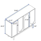 Credenza a Buffet, Mobile Contenitore Moderno da Cucina con 4 Ante e Ripiani Regolabili, Credenza in Legno per Ingresso e Soggiorno