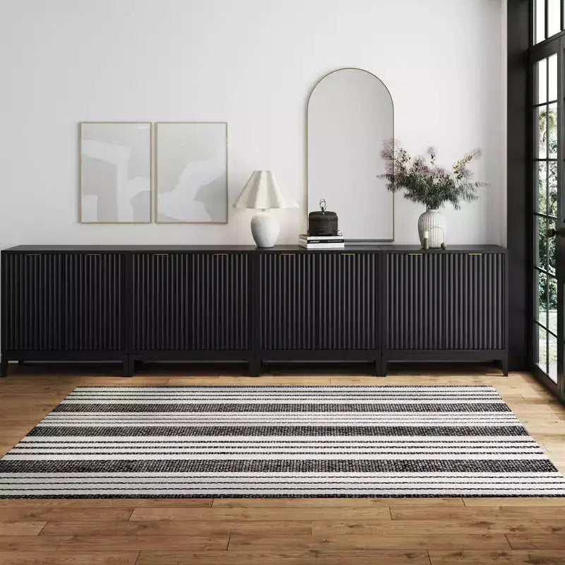 Nathan James Set di 4 Tavoli Consolle Scanalati in Legno Jasper con Ante