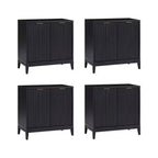Nathan James Set of 4 Jasper Wood Fluted Console Table with Doors