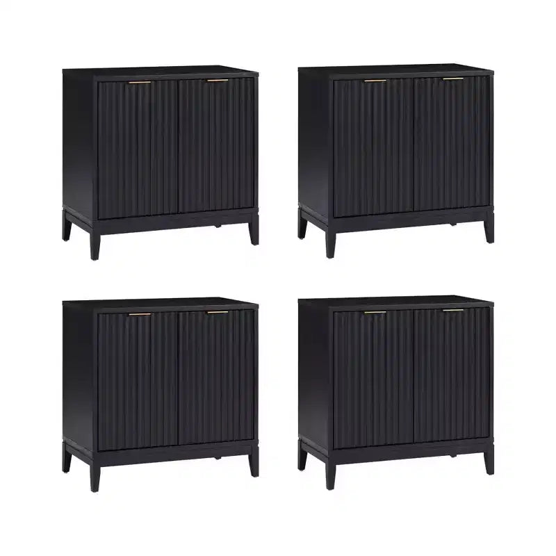 Nathan James Set of 4 Jasper Wood Fluted Console Table with Doors