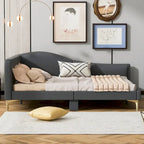 Divano letto imbottito Full/Twin Size con testiera e braccioli, gambe di supporto, letto Full/Twin Size