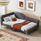 Divano letto imbottito Full/Twin Size con testiera e braccioli, gambe di supporto, letto Full/Twin Size