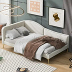 Divano letto imbottito Full/Twin Size con testiera e braccioli, gambe di supporto, letto Full/Twin Size