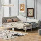 Divano letto imbottito Full/Twin Size con testiera e braccioli, gambe di supporto, letto Full/Twin Size
