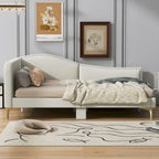 Divano letto imbottito Full/Twin Size con testiera e braccioli, gambe di supporto, letto Full/Twin Size