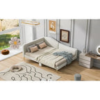 Divano letto imbottito Full/Twin Size con testiera e braccioli, gambe di supporto, letto Full/Twin Size