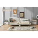 Divano letto imbottito Full/Twin Size con testiera e braccioli, gambe di supporto, letto Full/Twin Size